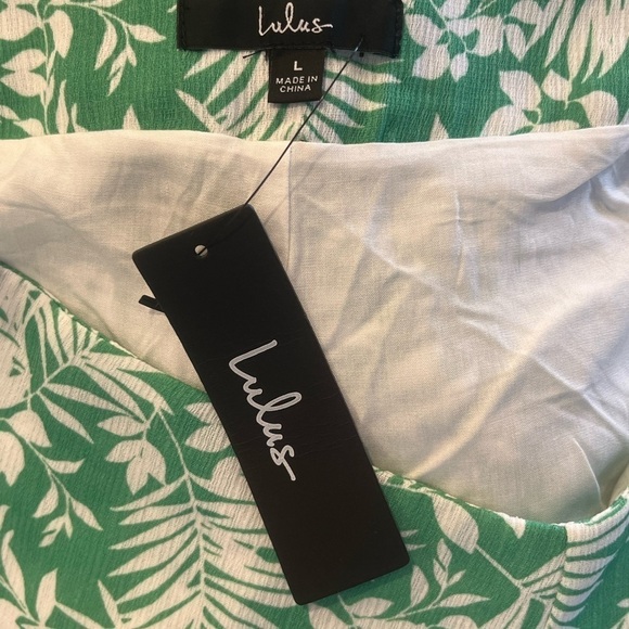 LULUS‎ Hey Vacay Green Tropical Print Wide Leg Pants - Picture 4 of 4